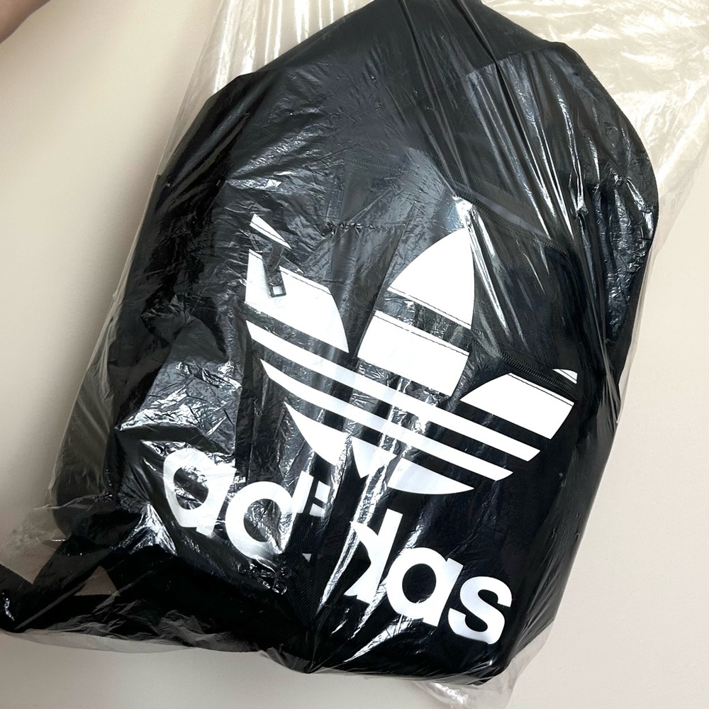 NWT Adidas Black Backpack with White Trefoil Logo